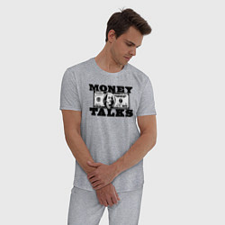 Пижама хлопковая мужская Деньги решают Money Talks, цвет: меланж — фото 2