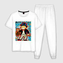 Пижама хлопковая мужская Alec ART Monopoly, цвет: белый