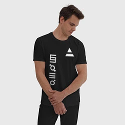 Пижама хлопковая мужская 30 секунд до марса лого, цвет: черный — фото 2