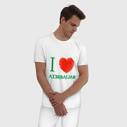 Пижама хлопковая мужская Love Azerbaijan, цвет: белый — фото 2