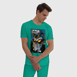 Пижама хлопковая мужская Сypress hill, цвет: зеленый — фото 2