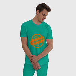 Пижама хлопковая мужская Азербайджан Orange, цвет: зеленый — фото 2