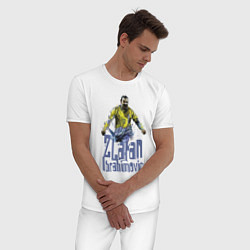 Пижама хлопковая мужская Zlatan Ibrahimovich - Milan, цвет: белый — фото 2