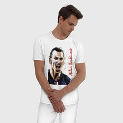 Пижама хлопковая мужская Zlatan Ibrahimovich - striker, Milan, цвет: белый — фото 2