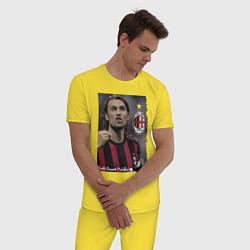 Пижама хлопковая мужская Paolo Cesare Maldini - Milan, captain, цвет: желтый — фото 2