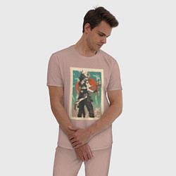 Пижама хлопковая мужская Jett art, цвет: пыльно-розовый — фото 2