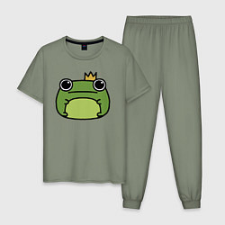 Пижама хлопковая мужская Frog Lucky король, цвет: авокадо