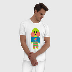 Пижама хлопковая мужская Бумажный Лалафанфан, цвет: белый — фото 2