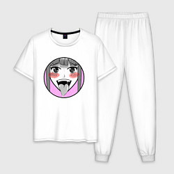Пижама хлопковая мужская Ахегао 2022, цвет: белый