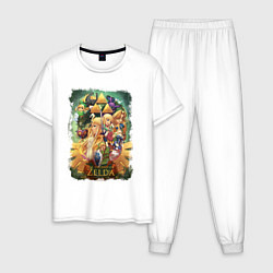 Пижама хлопковая мужская Легенда о Зельде арт, цвет: белый
