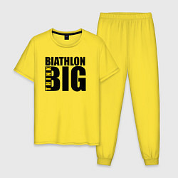 Пижама хлопковая мужская Biathlon think BIG, цвет: желтый
