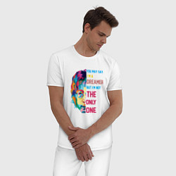 Пижама хлопковая мужская Джон Леннон 2022, цвет: белый — фото 2
