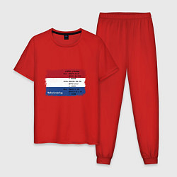 Пижама хлопковая мужская Для дизайнера Флаг Нидерландов цвета красный — фото 1
