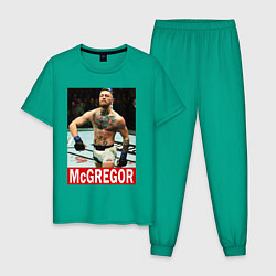 Пижама хлопковая мужская Конор МакГрегор McGregor, цвет: зеленый