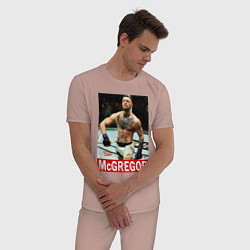 Пижама хлопковая мужская Конор МакГрегор McGregor, цвет: пыльно-розовый — фото 2