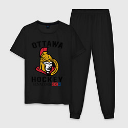 Пижама хлопковая мужская OTTAWA SENATORS ОТТАВА СЕНАТОРЗ, цвет: черный