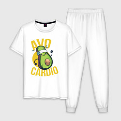 Пижама хлопковая мужская AVO CARDIO, цвет: белый