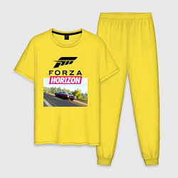 Пижама хлопковая мужская Forza Horizon 5 Plymouth Barracuda, цвет: желтый