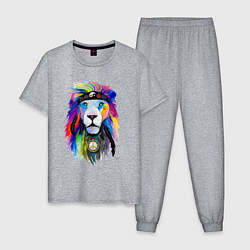Пижама хлопковая мужская Color lion! Neon!, цвет: меланж