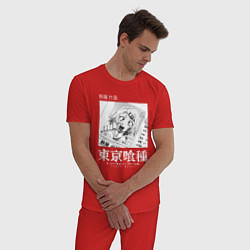Пижама хлопковая мужская Токийский Гуль Джузо, цвет: красный — фото 2
