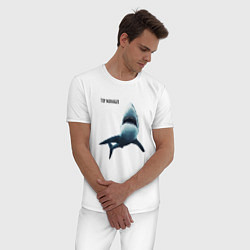 Пижама хлопковая мужская Акула - топ менеджер, цвет: белый — фото 2