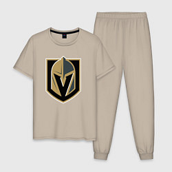 Пижама хлопковая мужская Vegas Golden Knights , Вегас Голден Найтс, цвет: миндальный