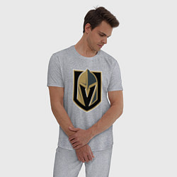 Пижама хлопковая мужская Vegas Golden Knights , Вегас Голден Найтс, цвет: меланж — фото 2