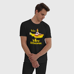 Пижама хлопковая мужская On a Yellow Submarine, цвет: черный — фото 2