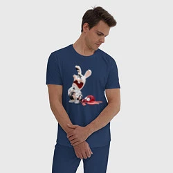 Пижама хлопковая мужская Бешеный кролик и осьминог, цвет: тёмно-синий — фото 2