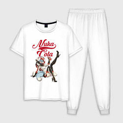 Пижама хлопковая мужская Fallout Nuka Cola Furry Poster, цвет: белый