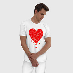 Пижама хлопковая мужская СЕРДЦЕ CЕРДЦА HEART, цвет: белый — фото 2