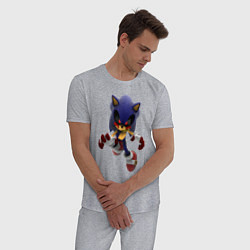 Пижама хлопковая мужская Sonic Exe Hedgehog, цвет: меланж — фото 2