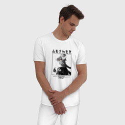 Пижама хлопковая мужская Итэр Aether, Genshin Impact, цвет: белый — фото 2