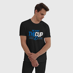 Пижама хлопковая мужская Tampa Bay Lightning We want the cup Тампа Бэй Лайт, цвет: черный — фото 2