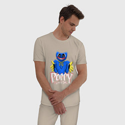 Пижама хлопковая мужская Сытый Поппи Poppy Playtime, цвет: миндальный — фото 2