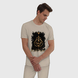 Пижама хлопковая мужская ELDEN RING SYMBOL LOGO, цвет: миндальный — фото 2