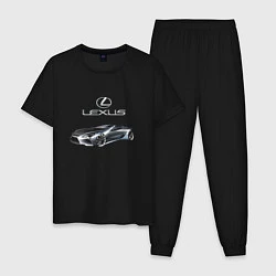 Пижама хлопковая мужская Lexus Motorsport, цвет: черный