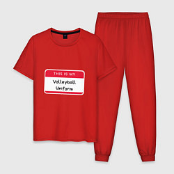 Пижама хлопковая мужская Volleyball Uniform, цвет: красный