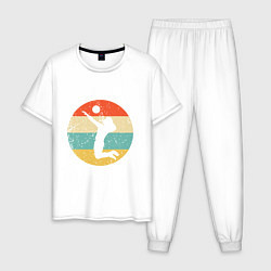 Пижама хлопковая мужская Volleyball Set, цвет: белый