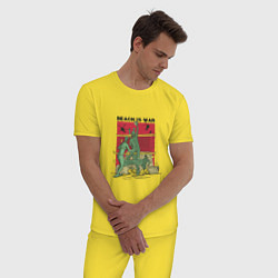 Пижама хлопковая мужская Beach Is War, цвет: желтый — фото 2