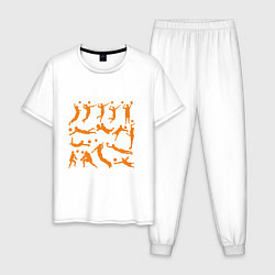 Пижама хлопковая мужская Volleyball Players, цвет: белый