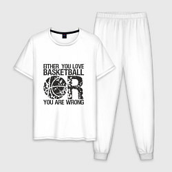 Пижама хлопковая мужская Basketball - Love, цвет: белый