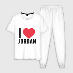 Пижама хлопковая мужская I Love Jordan, цвет: белый