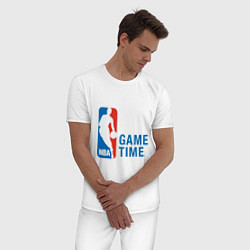 Пижама хлопковая мужская NBA Game Time, цвет: белый — фото 2