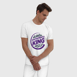 Пижама хлопковая мужская Sacramento King, цвет: белый — фото 2