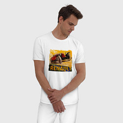 Пижама хлопковая мужская Renault Racing Retro, цвет: белый — фото 2