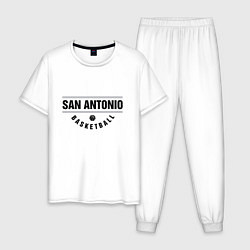 Пижама хлопковая мужская San Antonio Basketball, цвет: белый