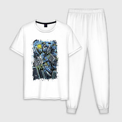 Пижама хлопковая мужская Destroyer Cyborg, цвет: белый
