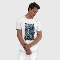 Пижама хлопковая мужская Destroyer Cyborg, цвет: белый — фото 2
