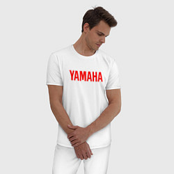 Пижама хлопковая мужская YAMAHA - ЛОГО НА СПИНЕ, цвет: белый — фото 2